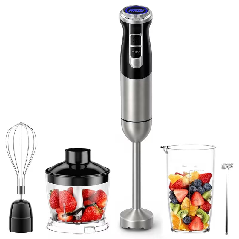 M4Y 5 IN 1 Hand Blender Kitchen Set 1000 W Stainless Steel Stick Blender, DC Motor