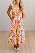 Womens Square Neck Sleeveless Printed Elegant Casual Maxi Dresses