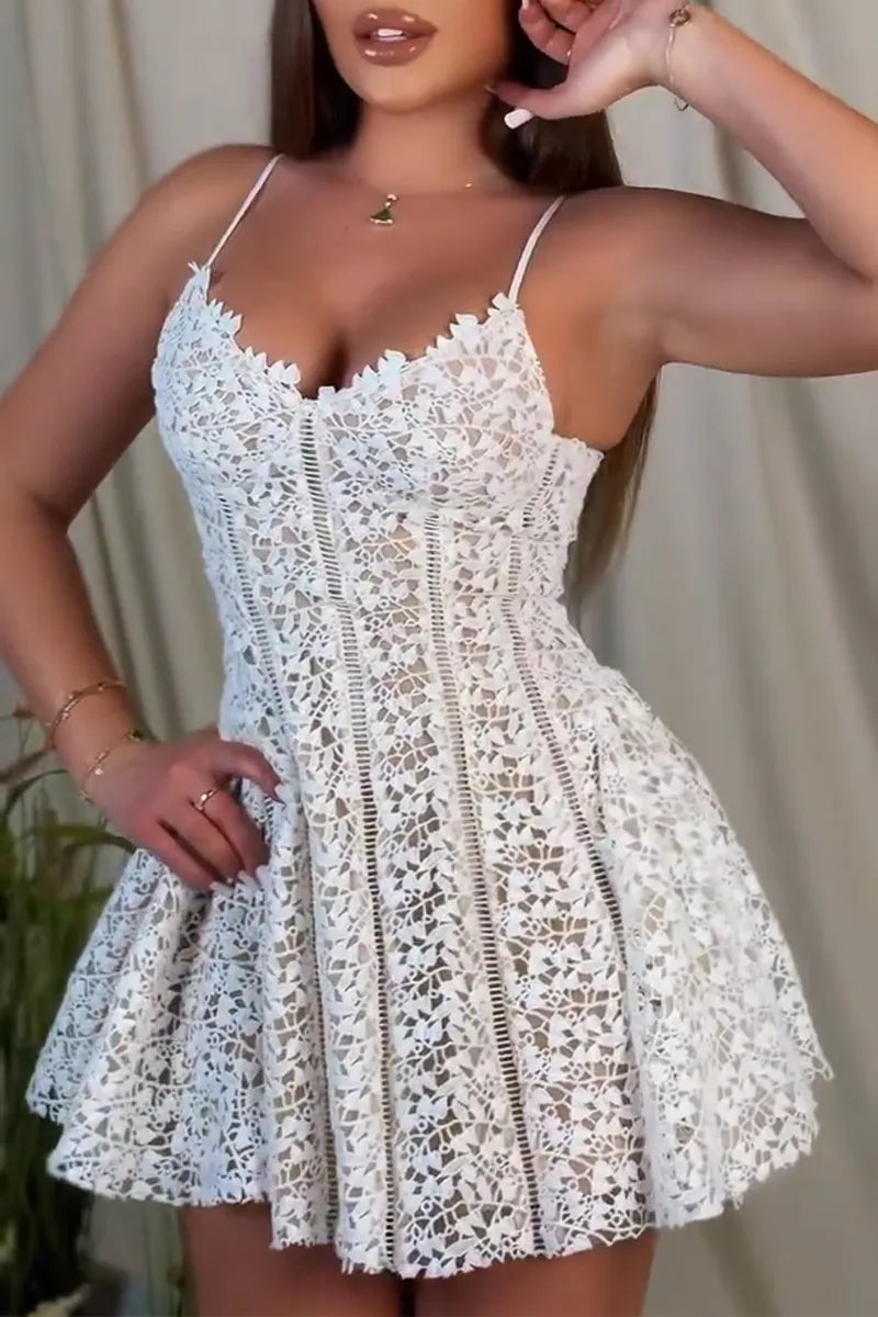 Women's Fashion Lace Cami Mini Dress