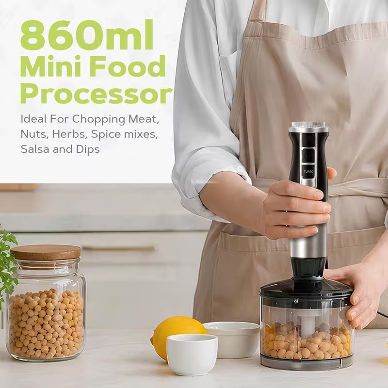 M4Y 5 IN 1 Hand Blender Kitchen Set 1000 W Stainless Steel Stick Blender, DC Motor